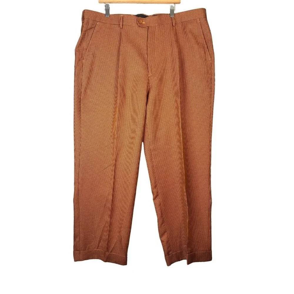 Giorgio Inserti Mens Dress Pants Pleated Copper Brown‎ P05144 Size 44